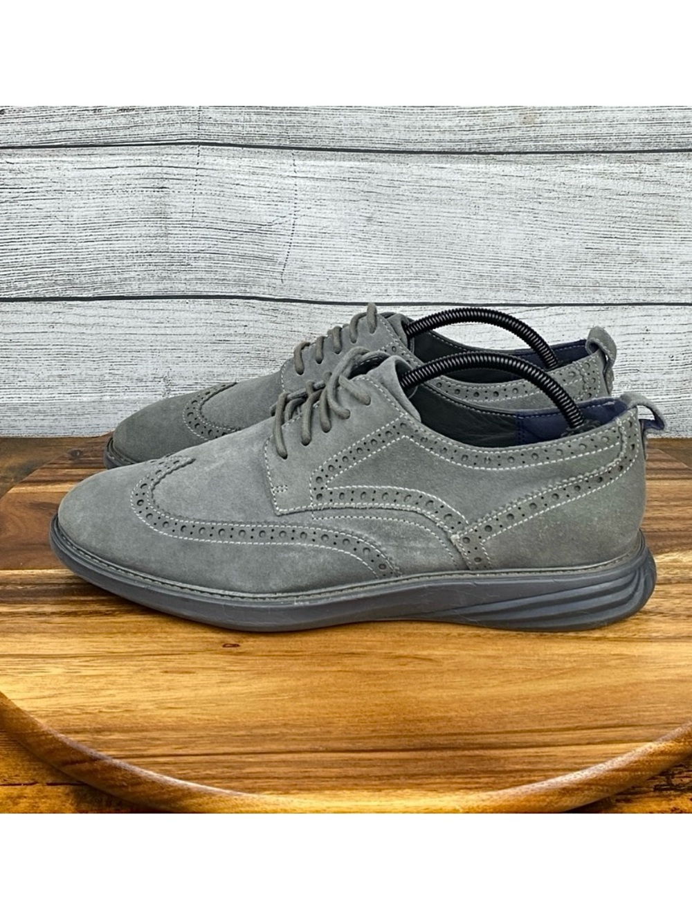 Cole Haan GrandEvolution Gray Suede Wingtip Oxford C35908 Men’s Shoe Size 10.5